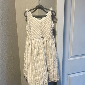 Charming Striped Kids Dress in Cream